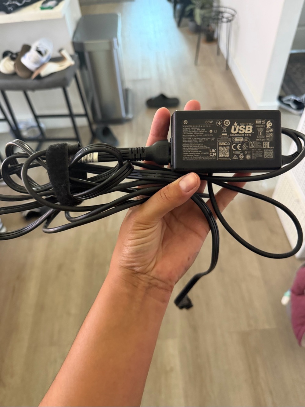 HP 65W USB Laptop Charger - Black